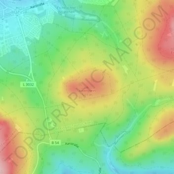 Topografische kaart Altenstein, hoogte, reliëf