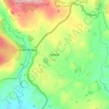 Topografische kaart Selside, hoogte, reliëf