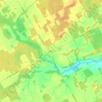 Topografische kaart Walsh, hoogte, reliëf