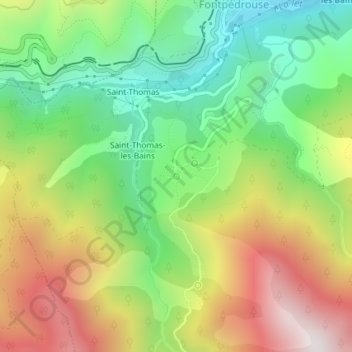 Topografische kaart La Font, hoogte, reliëf