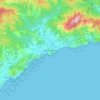 Topografische kaart Lloret de Mar, hoogte, reliëf