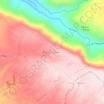Topografische kaart Panampawan, hoogte, reliëf