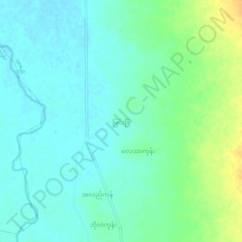 Topografische kaart Myin Chan, hoogte, reliëf