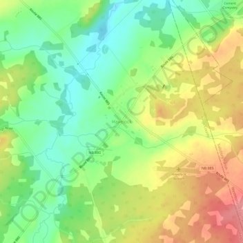 Topografische kaart Havelock, hoogte, reliëf