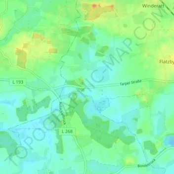 Topografische kaart Gammelbyholz, hoogte, reliëf