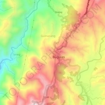Topografische kaart Ambabag, hoogte, reliëf