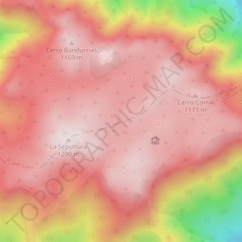 Topografische kaart La Sepultura, hoogte, reliëf
