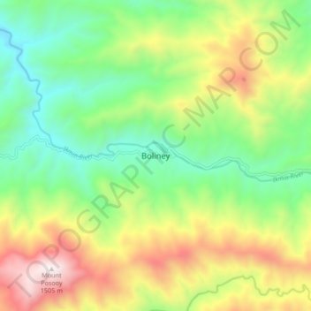 Topografische kaart Boliney, hoogte, reliëf