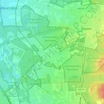 Topografische kaart Kleine Kolonie, hoogte, reliëf