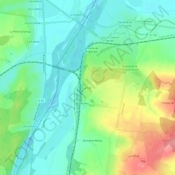 Topografische kaart La Cité, hoogte, reliëf