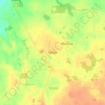 Topografische kaart Wenden, hoogte, reliëf
