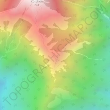 Topografische kaart Khumai Dada, hoogte, reliëf