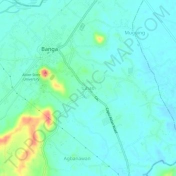 Topografische kaart Libas, hoogte, reliëf