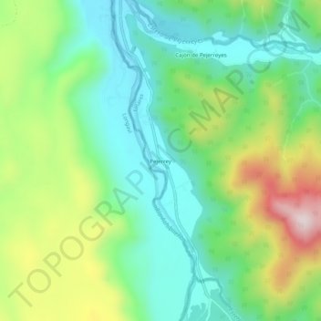Topografische kaart Pejerrey, hoogte, reliëf
