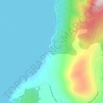 Topografische kaart Renahue, hoogte, reliëf