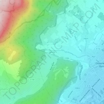 Topografische kaart Saint-Gix, hoogte, reliëf