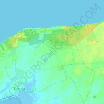 Topografische kaart Nonnevitz, hoogte, reliëf