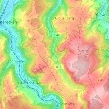 Topografische kaart Sulzhof, hoogte, reliëf