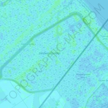 Topografische kaart Hedwigepolder, hoogte, reliëf