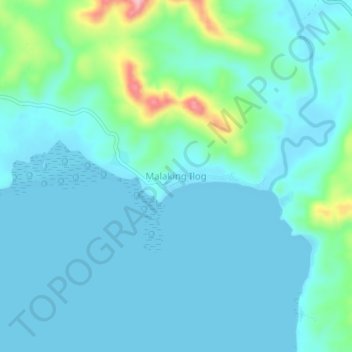 Topografische kaart Malaking Ilog, hoogte, reliëf