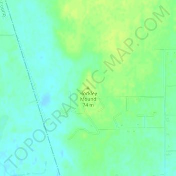 Topografische kaart Hockley Mound, hoogte, reliëf