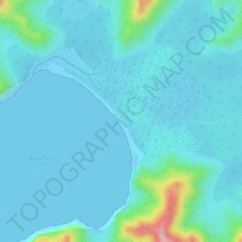 Topografische kaart Playa Potrero Grande, hoogte, reliëf