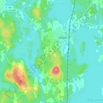 Topografische kaart Enekullen, hoogte, reliëf