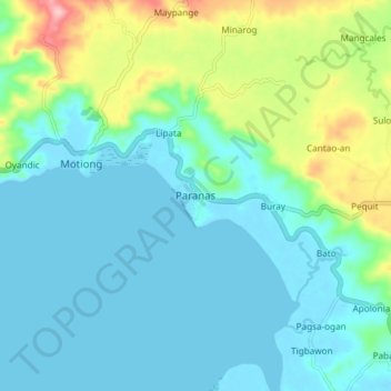 Topografische kaart Paranas, hoogte, reliëf
