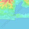 Topografische kaart Lagos, hoogte, reliëf