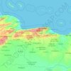 Topografische kaart Aragua, hoogte, reliëf