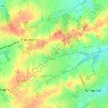 Topografische kaart Ossel, hoogte, reliëf