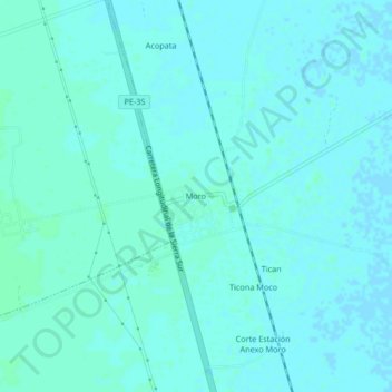 Topografische kaart Moro, hoogte, reliëf