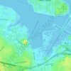 Topografische kaart Bowery Bay, hoogte, reliëf