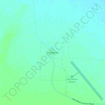 Topografische kaart Daly Waters, hoogte, reliëf