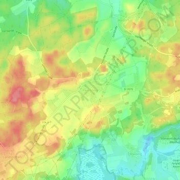Topografische kaart Perchting, hoogte, reliëf