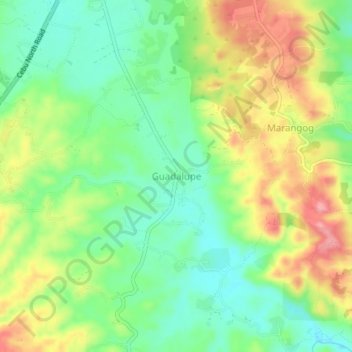 Topografische kaart Guadalupe, hoogte, reliëf