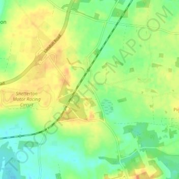 Topografische kaart Eccles, hoogte, reliëf