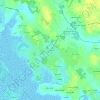 Topografische kaart La Piolais, hoogte, reliëf