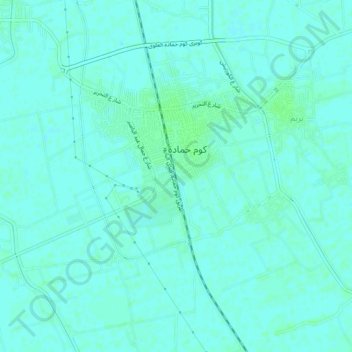 Topografische kaart Kom Hamada, hoogte, reliëf