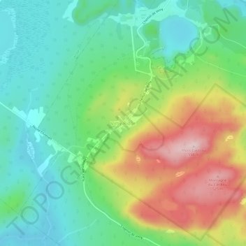 Topografische kaart Vimy-Ridge, hoogte, reliëf