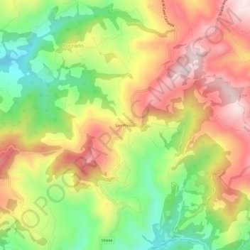 Topografische kaart San Presto, hoogte, reliëf