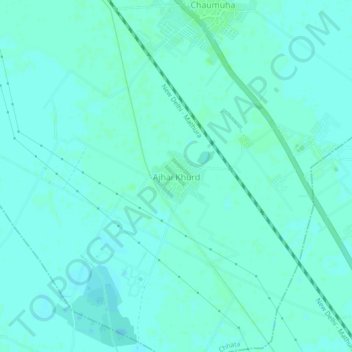 Topografische kaart Ajhai Khurd, hoogte, reliëf