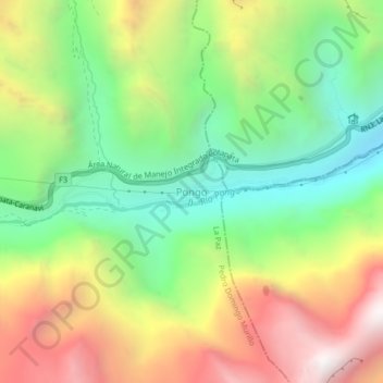 Topografische kaart Pongo, hoogte, reliëf