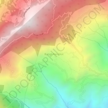 Topografische kaart Rangli Rangliot, hoogte, reliëf
