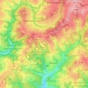 Topografische kaart Wickhausen, hoogte, reliëf