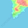 Topografische kaart Punta Pirámides, hoogte, reliëf