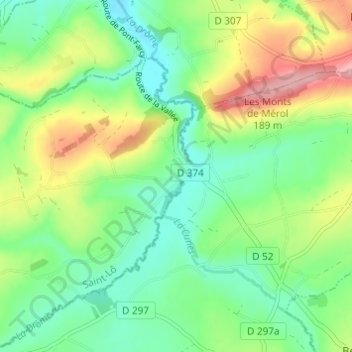 Topografische kaart Drôme, hoogte, reliëf