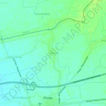 Topografische kaart Pantoc, hoogte, reliëf