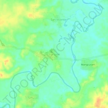 Topografische kaart San Jose, hoogte, reliëf