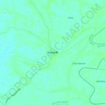 Topografische kaart Chitalmari, hoogte, reliëf